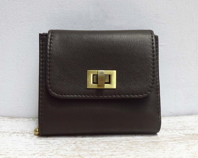 ２つ折り財布　KUNCI（ダークブラウン）