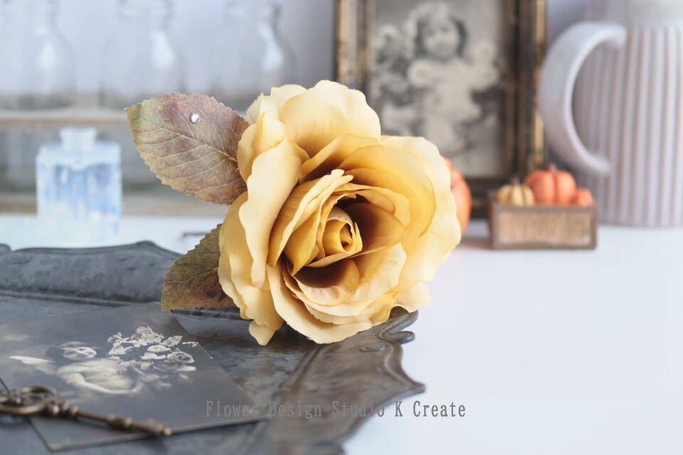 本物花 アンティークイエロー 薔薇 髪飾り ブライダル ウエディング 卒業 入学 本物花 アンティークイエロー 薔薇 髪飾り ブライダル ウエディング