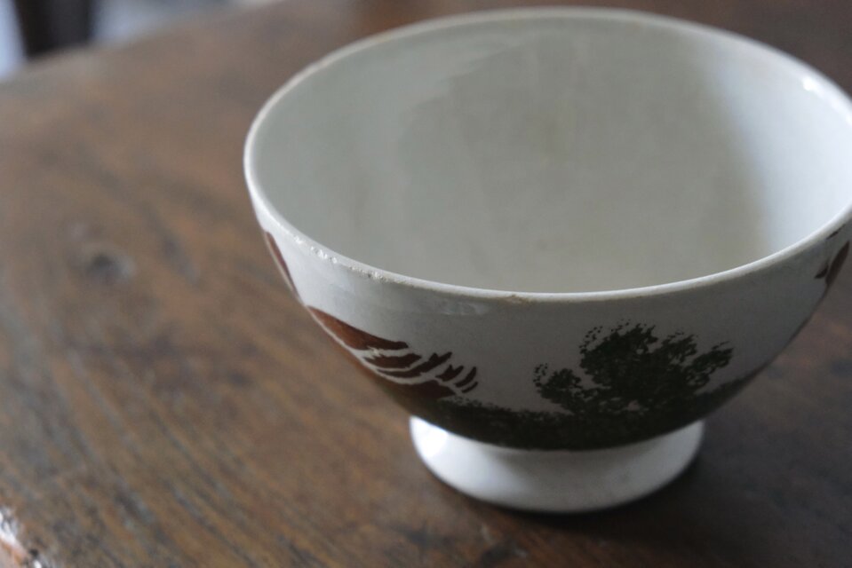 Choisy le Roi ショワジールロワ 白鳥柄 カフェオレ ボウル ステンシル