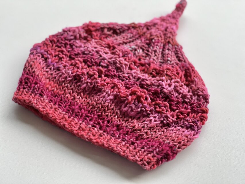 1点限定！ 新作2025どんぐりニット帽子 野呂英作毛糸使用 ラズベリー