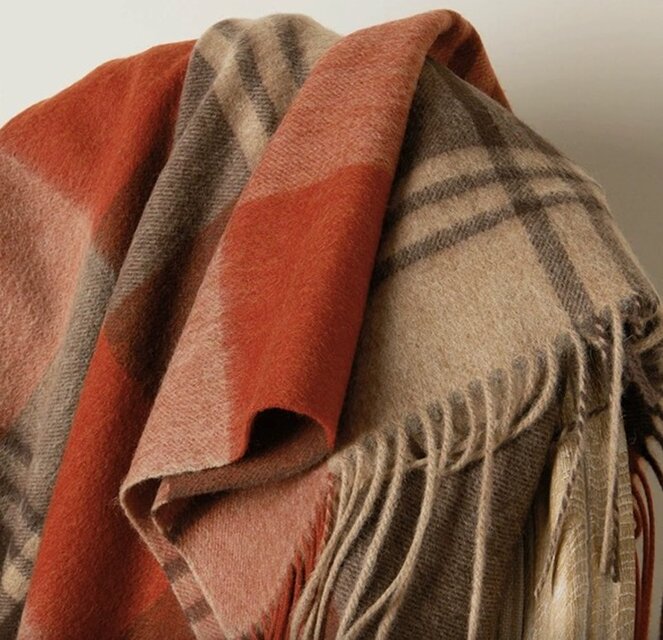 上質ウール ランケット ひざ掛け 毛布 ソファカバー