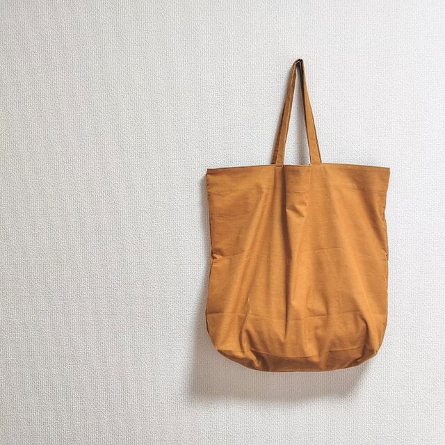 日用品店（布）　コーデュロイの荷物入れ　56cm×42cm×16cm 【 細畝コーデュロイ／オレンジ】LL