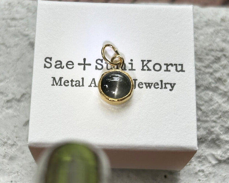 K24純金 スキャポライト・キャッツアイ◇ペンダントトップ