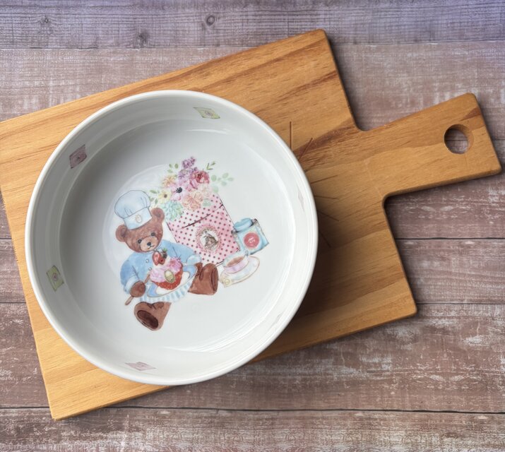くま　ベア　スイーツ　ペットフードボウル　ペット食器　浅鉢