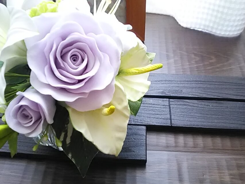 ❁クレイフラワーのお供え花・洋風仏花【尚】お悔やみ・ご霊前・ご仏前