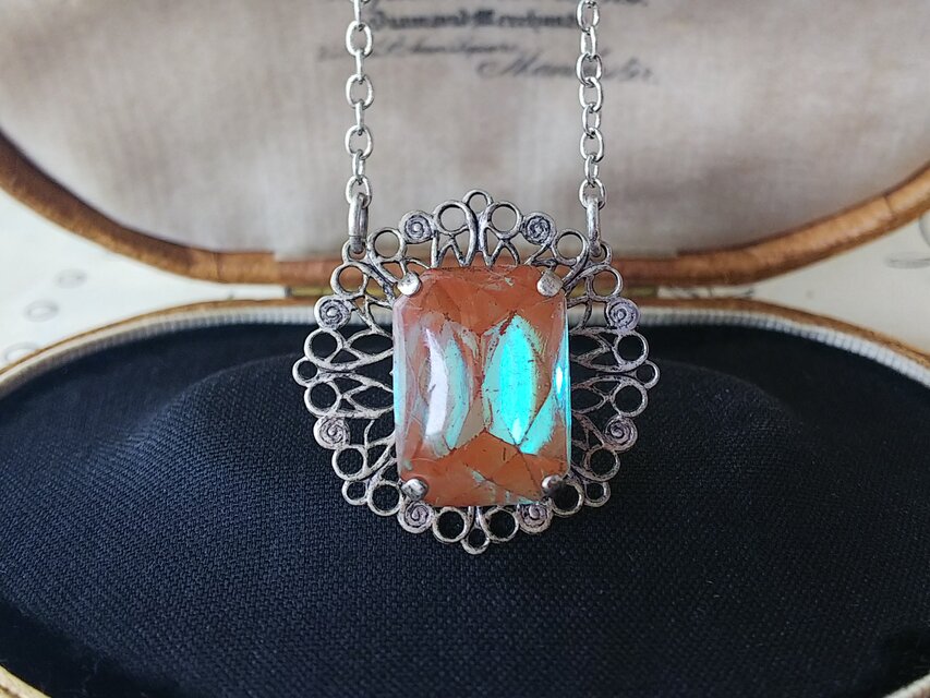 ヴィンテージサフィレット　フロレンザ　ネックレス アンティークサフィレットネックレス 14×10ミリ ローズカットサフィレット