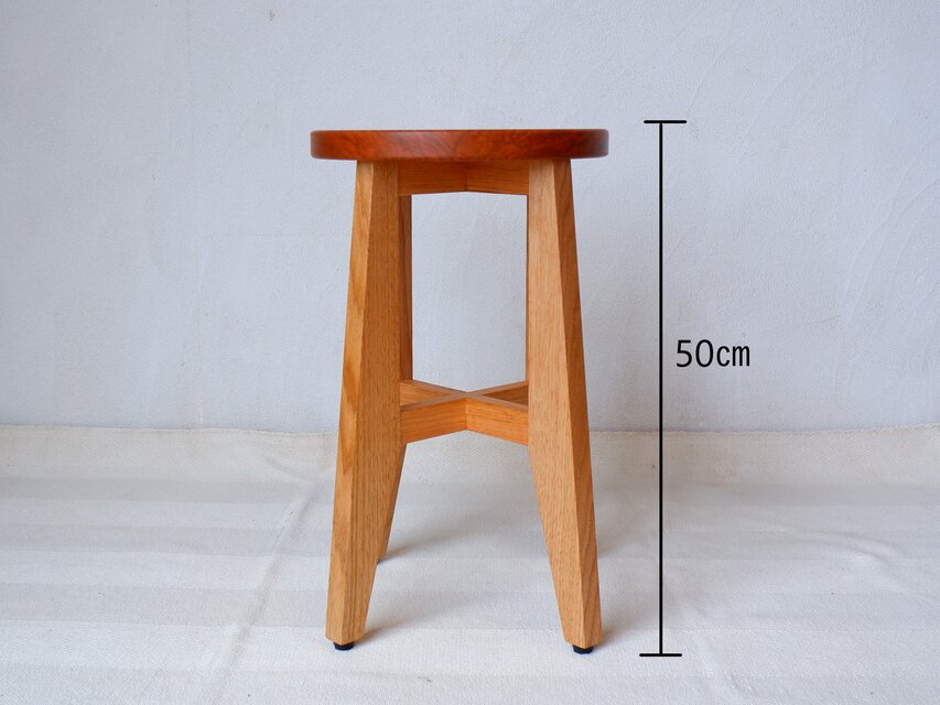 木製 丸イス スツール ハンドメイド 座面高50cm 2脚セット 木製 丸イス