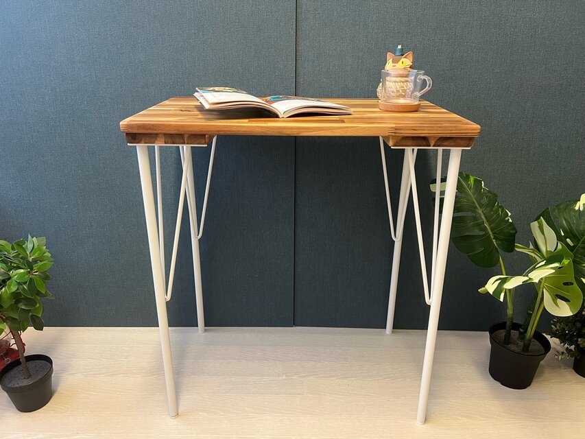 【送料無料】 テーブル 長方形65cm 45cm アカシア アイアンボルト連結脚 送料無料】 テーブル 長方形65cm 45cm アカシア アイアン製ボルト連結