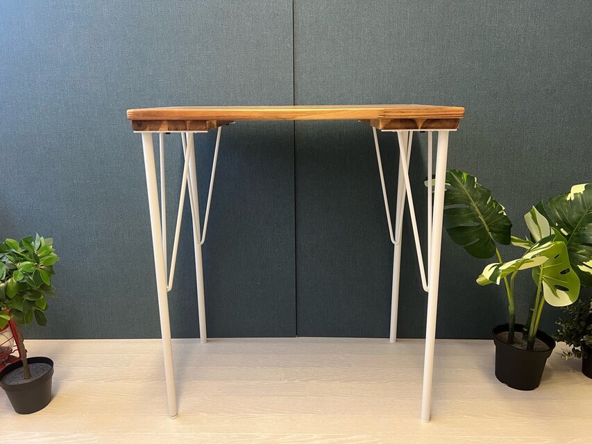 送料無料】 テーブル 長方形65cm 45cm アカシア アイアン製ボルト連結