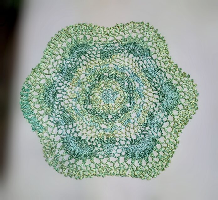 レース編みドイリー＊ミント＊一点もの