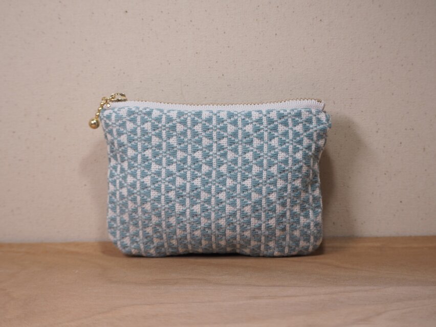 こぎん刺し　ポーチ　刺繍　kogin 総刺し