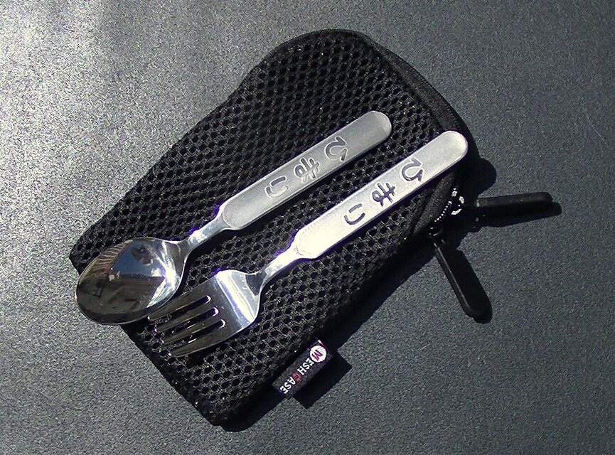 オーダーメイド　幼児用　スプーンフォークセット　名前入れ　ステンレス製　ケース付のコピー