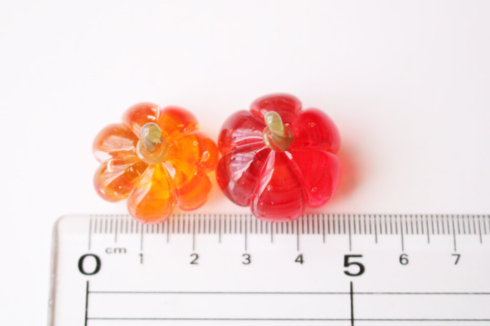 ガラスのハロウィン・ガラスのかぼちゃ ミニチュア5点セット | iichi