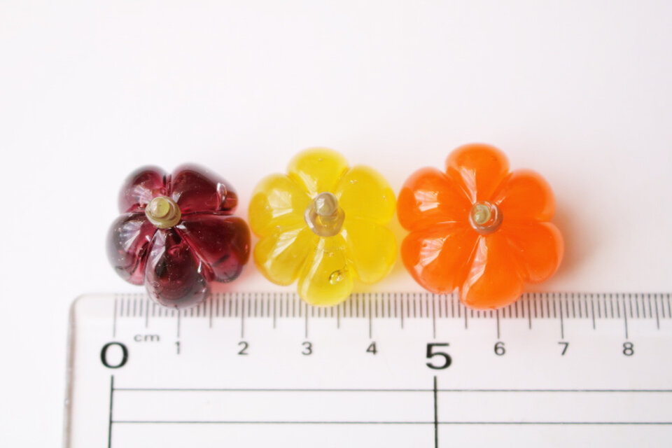 ガラスのハロウィン・ガラスのかぼちゃ ミニチュア5点セット | iichi