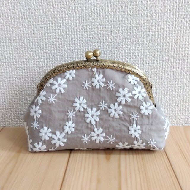 1883.ハンドメイド 12cmがま口ポーチ フランシュリッペ 12cmスクエア