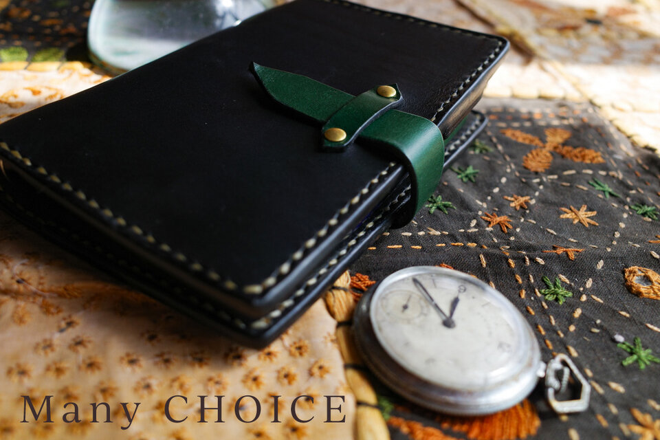 イタリアンオイルバケッタレザー×ブッテーロ・システム手帳（黒）