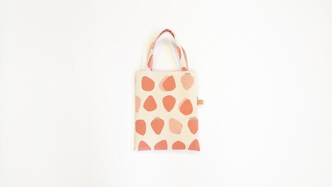 小さな手提げ　④　20×25cm　コットンリネンキャンバス