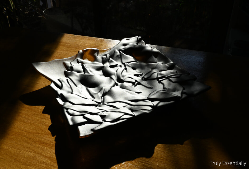 ガラスのお皿 -「茶色のガラス 」● 28cm・茶色・つや消し