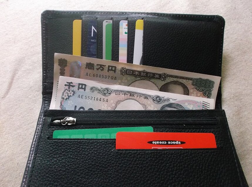 刻印＆拭き染めのロングウォレット 花柄 | iichi 日々の暮らしを