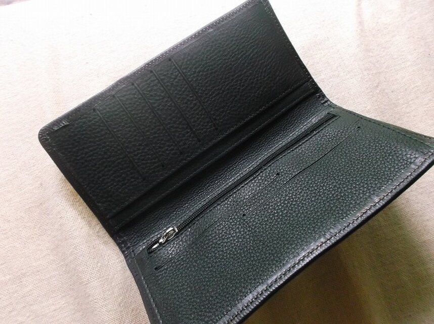 刻印＆拭き染めのロングウォレット 花柄 | iichi 日々の暮らしを