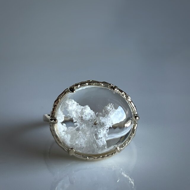 ホワイトガーデンクォーツ　リング / k10