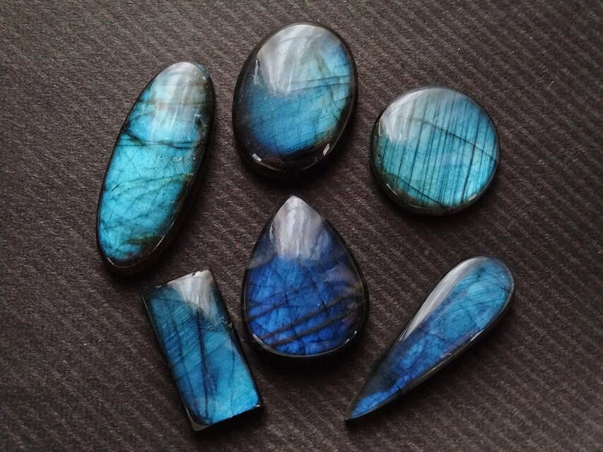 ラブラドライト 6個セット　ルース 28