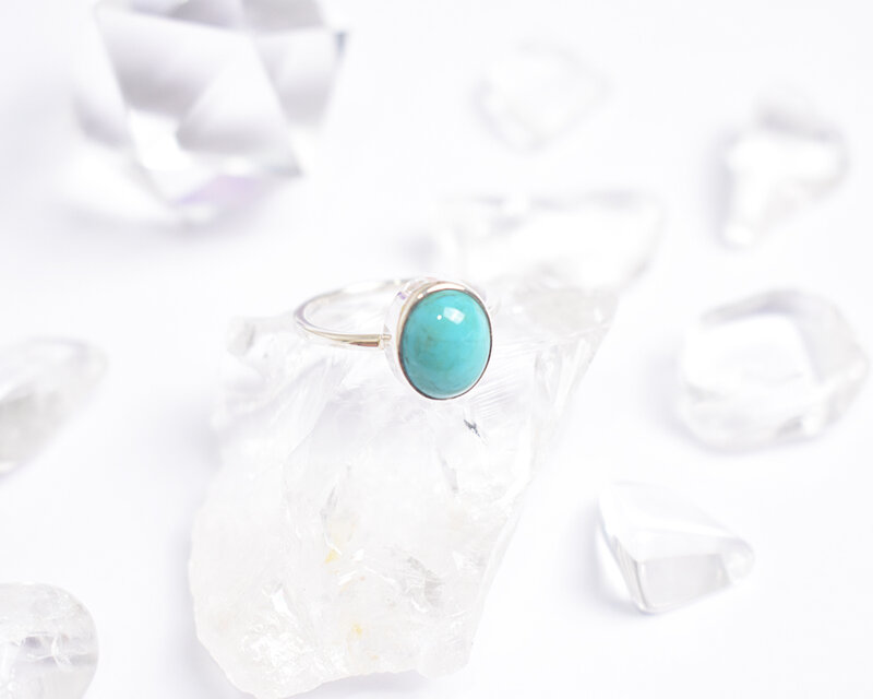 水色ターコイズのシルバーリング シルバー925 天然石 指輪 | iichi