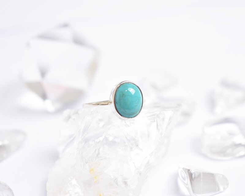 水色ターコイズのシルバーリング シルバー925 天然石 指輪 | iichi