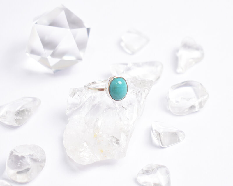 水色ターコイズのシルバーリング シルバー925 天然石 指輪 | iichi