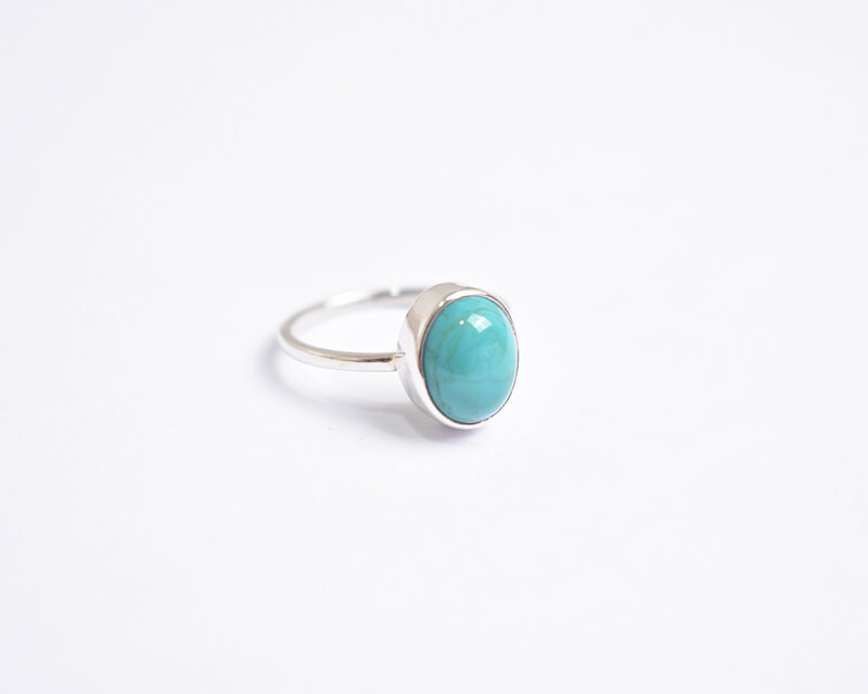 水色ターコイズのシルバーリング シルバー925 天然石 指輪 | iichi