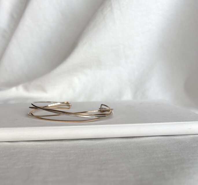 14kgf×silver925 diagonal bangle バングル 4連 | iichi 日々の暮らし