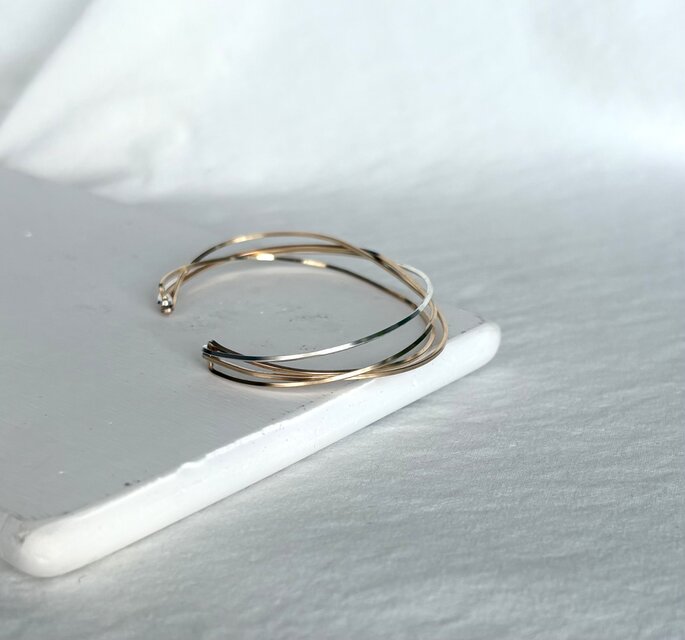 14kgf×silver925 diagonal bangle バングル 4連 | iichi 日々の暮らし