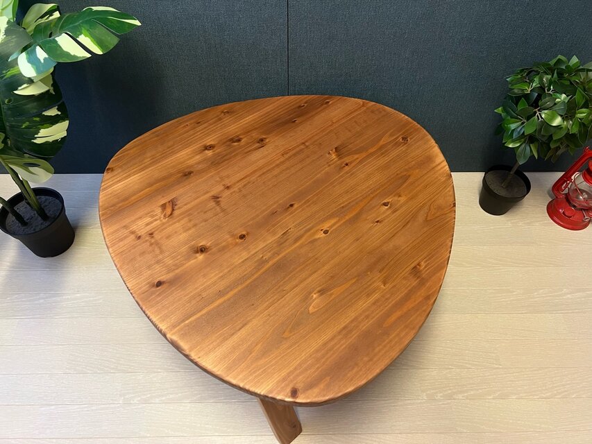 【送料無料】 ローテーブル おにぎり 約70cm 杉 ブラウン 折り畳み 木組脚 送料無料】 ローテーブル おにぎり 約70cm 杉 ブラウン 折り畳み