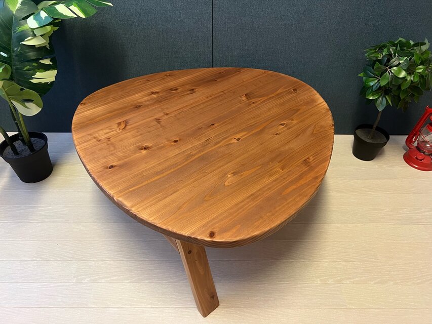 【送料無料】 ローテーブル おにぎり 約70cm 杉 ブラウン 折り畳み 木組脚 送料無料】 ローテーブル おにぎり 約70cm 杉 ブラウン 折り畳み 木組