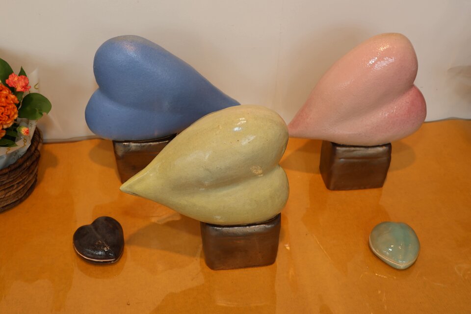 ハートのまくら（ブルー）