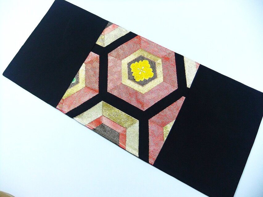 table runner 立涌華唐草 帯リメイク 16)2373】29.5×70cm/テーブル