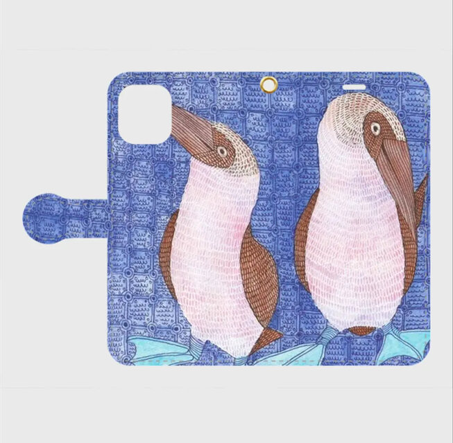 青い翼が導く旅｜アオアシカツオドリ・マオルドとソレイナの帯ありiPhoneケース