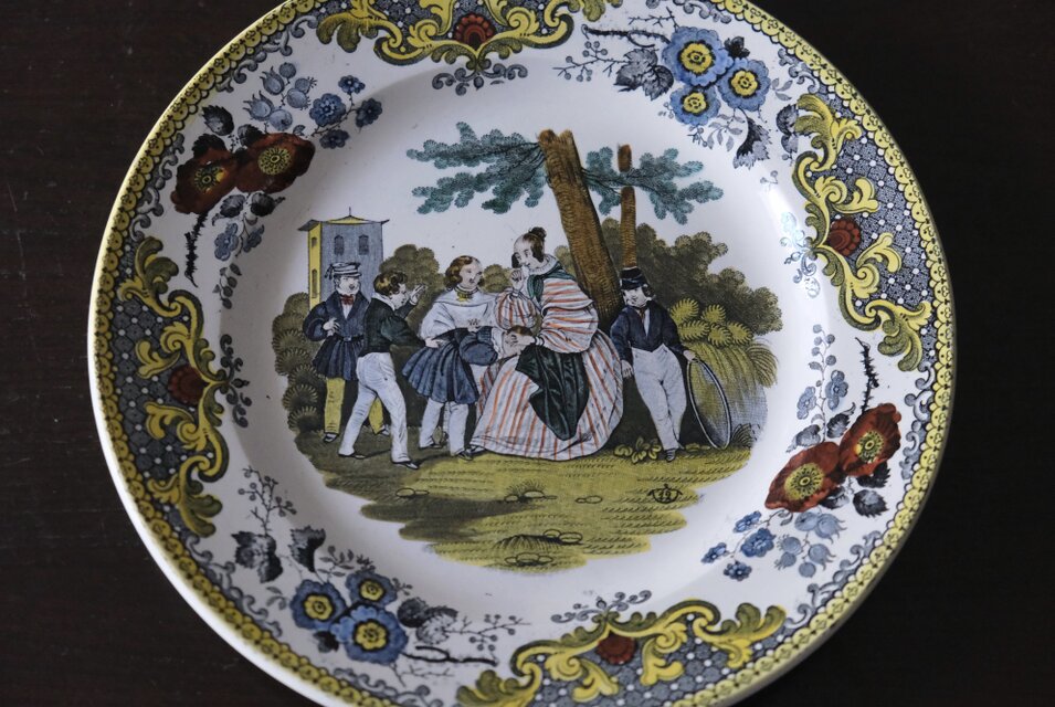 専用❣️フランスアンティーク クレイユ窯のグリザイユプレート Creil