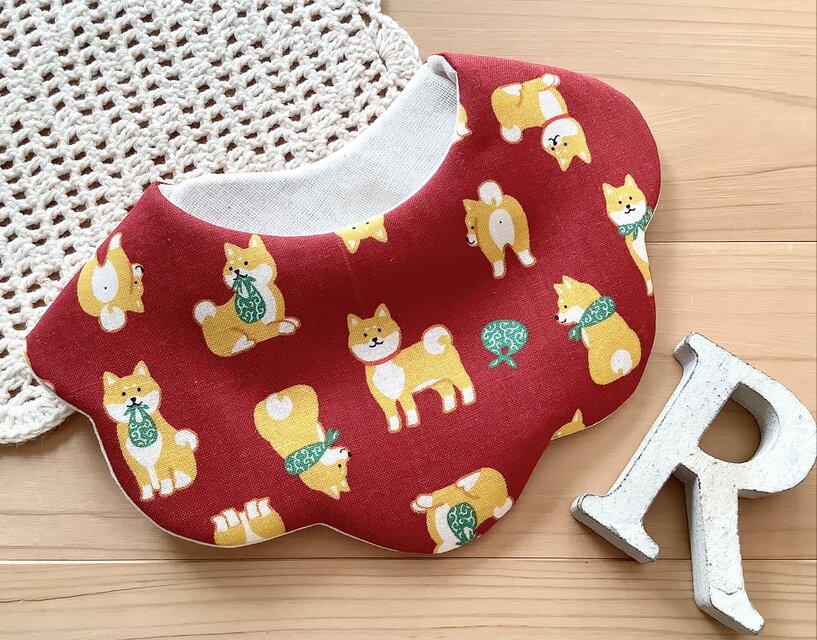 柴犬♪赤♪オーガニック♪ふわふわやわらかスタイ♪