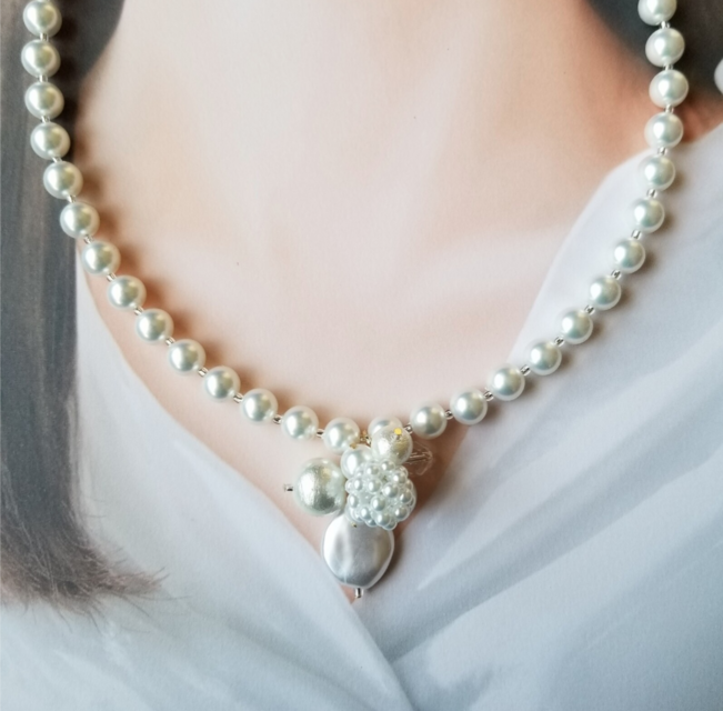 大玉人工パールのネックレス10mm 真珠ネックレス 結婚式 入学式 模造 