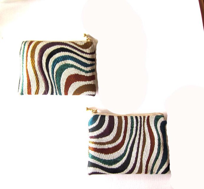 フランス生地　煌めく契約の虹　（S）ポーチ　キーケース　コスメ入れ　カード入れ　薬入れ