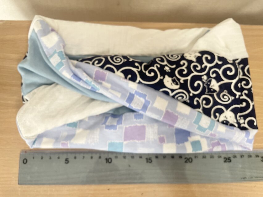 ブルーにゃんこ国内手作りネックウォーマーエアコンの風除けや日焼け  