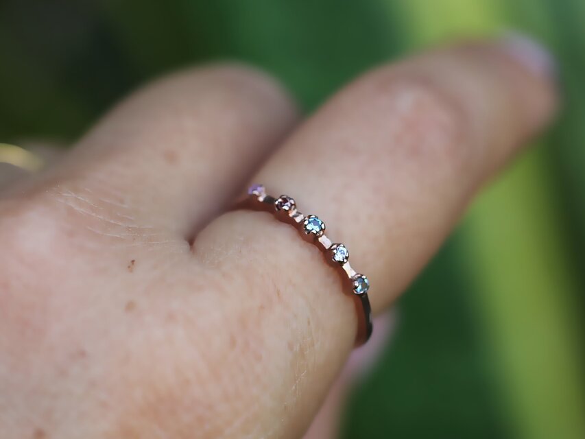 K18コーティング☆Sappire シルバーリング 2107 | iichi 日々の