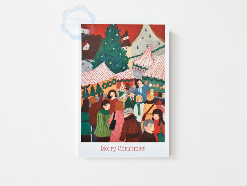 モニタリングクリスマスカード 51）ニュルンベルクのクリスマスマーケット(白枠あり） クリスマス