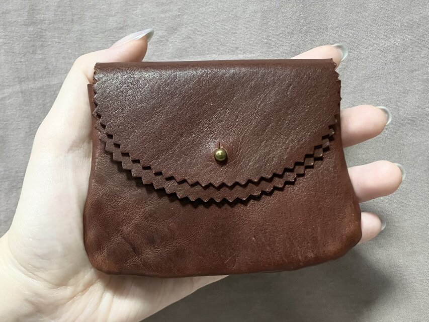 レザースマートウォレット茶