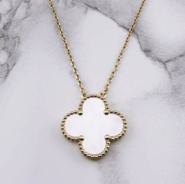 幸せのクローバーネックレス 20mm（マザーオブパール）【高品質！送料無料！当日発送！】