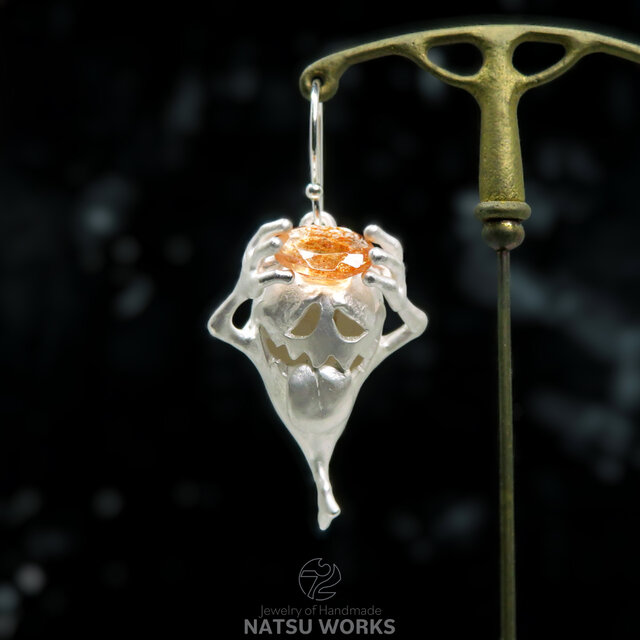 おばけのピアス / Gem and Ghost Earring 2025ハロウィン Sunstone