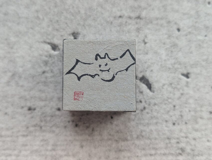 ハロウィン飾りに…書画・art work（コウモリ）一点物