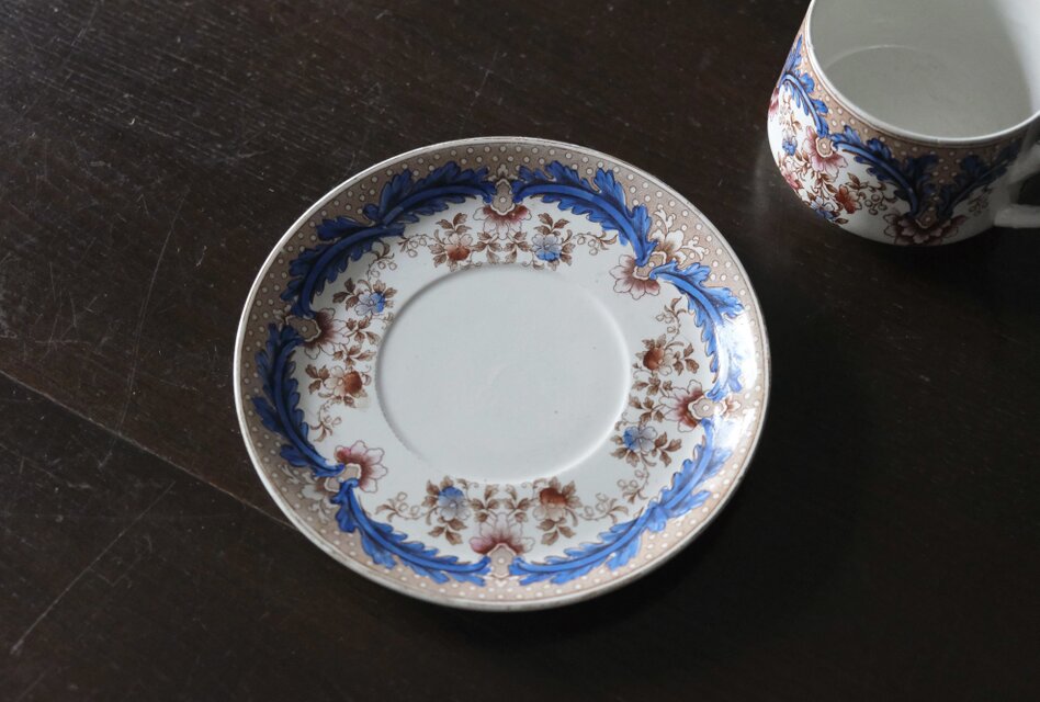 Boch Frères Keramis OLGA 手彩色 ショコラ カップ & ソーサー