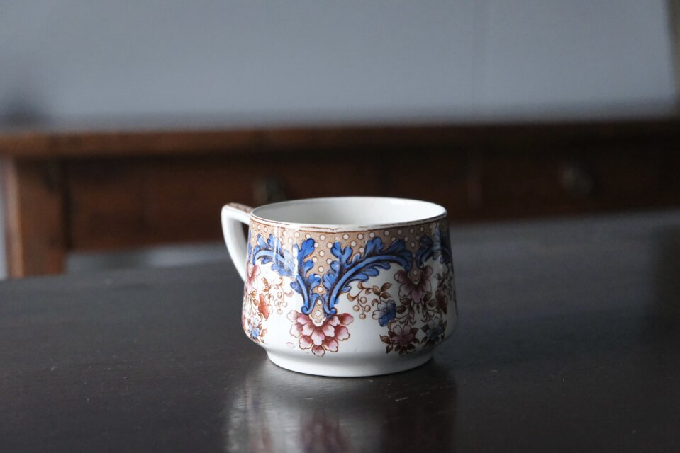 Boch Frères Keramis OLGA 手彩色 ショコラ カップ & ソーサー